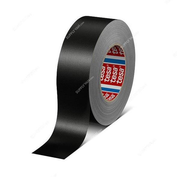Tesa Acrylic Coated Cloth Tape, 4651, Natural Rubber, 8 Mtrs x 50MM, Black