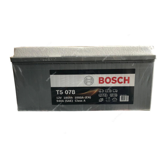 Bosch T5 078 Starter Battery, 0092T50780, 12V, 180Ah, 1000A