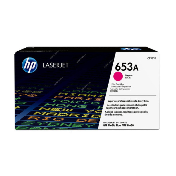 HP Original LaserJet Toner Cartridge, CF323A, 653A, Magenta