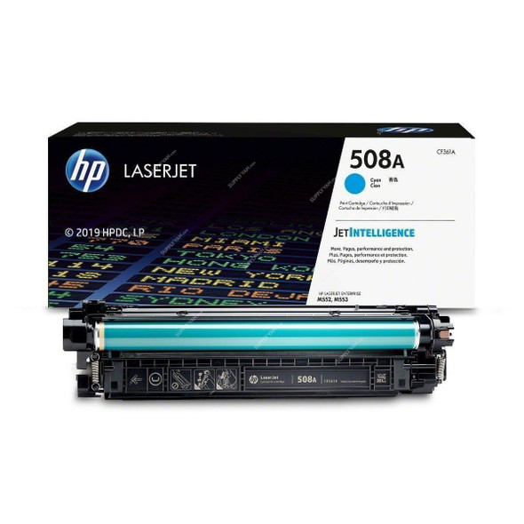 HP Original LaserJet Toner Cartridge, CF361A, 508A, Cyan