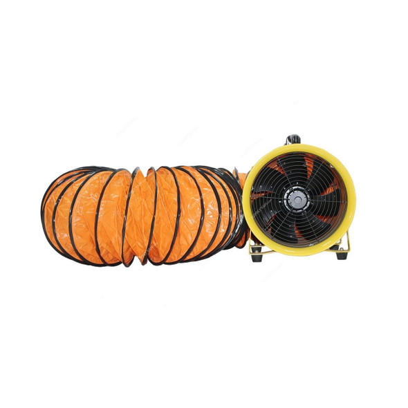 Aqson Blower Fan With 5 Mtrs Duct, FHT-AB12, 12 Inch Dia, Orange/Black