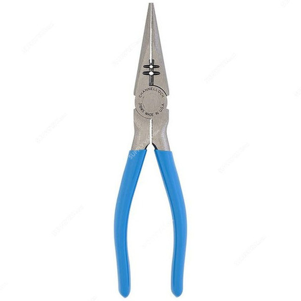 Channellock Long Nose Plier With Wire Stripper And Side Cutter, CL-318WS , 8.38 Inch