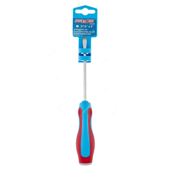 Channellock Code Blue Slotted Screwdriver, CL-364CB, 3/16 x 4 Inch