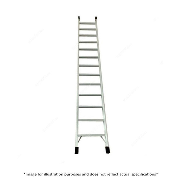 Zamil Square Section Single Straight Ladder, SSL-18, Aluminium, 1 Side, 18 Steps, 5.13 Mtrs