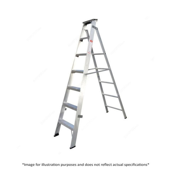 Zamil Dual Purpose Extension Step Ladder, DPL-14, Aluminium, 2 Sides, 14 Steps, 4.30 Mtrs