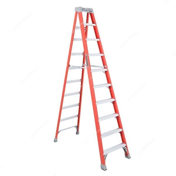 Louisville Step Ladder, FS1510, Fiberglass, 2 Sides, 10 Foot, 136 Kg Weight Capacity