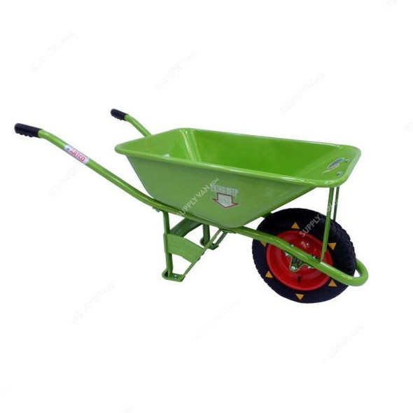 Artco Solid Tyre Wheel Barrow, HS203SOLID, 85 Ltrs, Green
