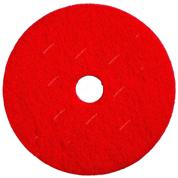 Norton Buffer AO Fine Grit Floor Pad, 66261054274, 15 Inch, Red, 5 Pcs/Pack