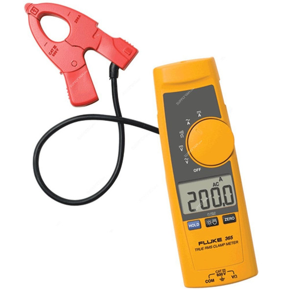 Fluke Detachable Jaw TRMS AC/DC Clamp Meter, 365, 200A, 600V