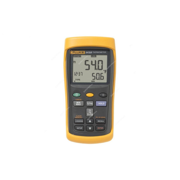 Fluke Dual Input Digital Thermometer, 54-II-B, 50Hz, 0 to 1767 Deg.C