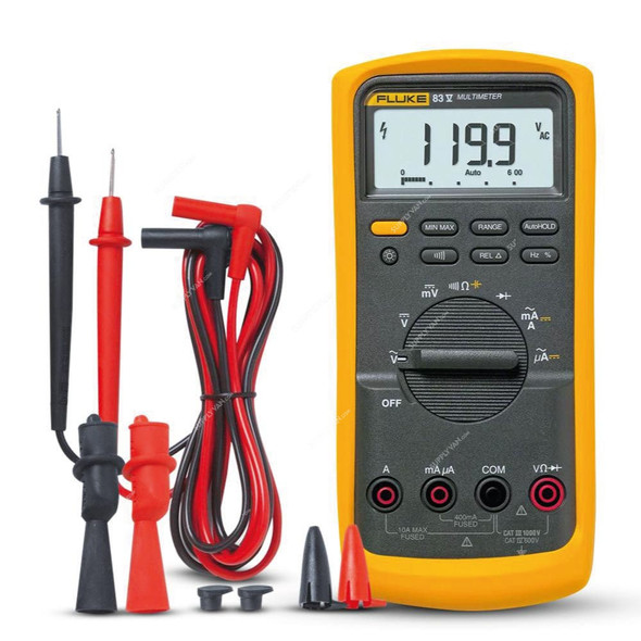 Fluke Average Responding Industrial Multimeter, 83-V-EUR, 10A, 1000V