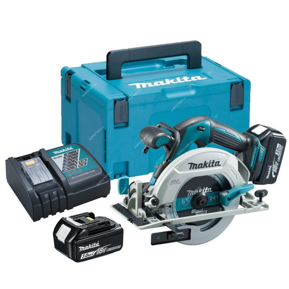 Makita Brushless Cordless Circular Saw, DHS680RFJ, 2x 3.0Ah Battery, 1x 18V Charger, 165MM