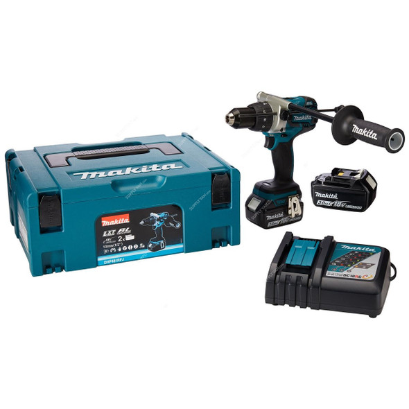 Makita Cordless Percussion Driver Drill, DHP481RFJ, 2x 3.0Ah Battery, 1x 18V Charger, 13MM