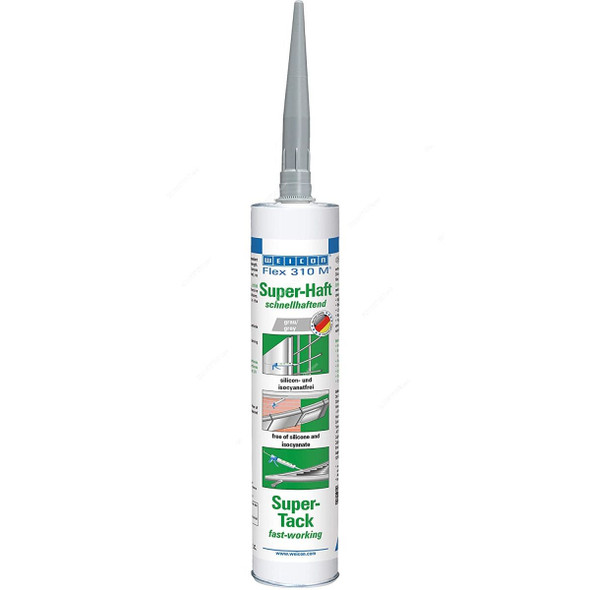 Weicon Flex 310 M Super-Tack MS-Polymer Adhesive, 13652290, 290ML, Grey