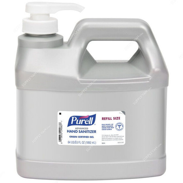 Purell Advanced Green Certified Hand Sanitizer Gel, 9684, 1.89 Ltrs