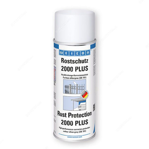 Weicon Rust Protection Spray 2000 Plus, 11013400, 400ML, Silver/Grey