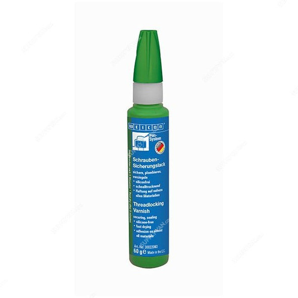 Weicon Threadlocking Varnish, 30022060, 60GM, Green