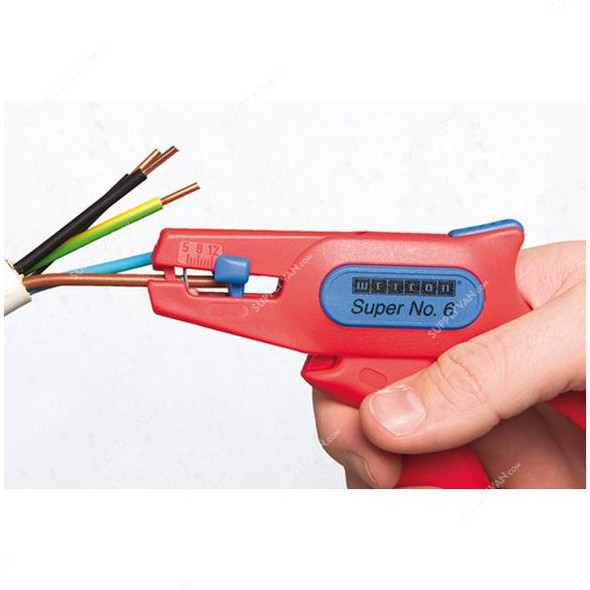 Weicon Automatic Wire Stripper, 51000006, 0.2 to 6 SQ.MM Capacity, Red