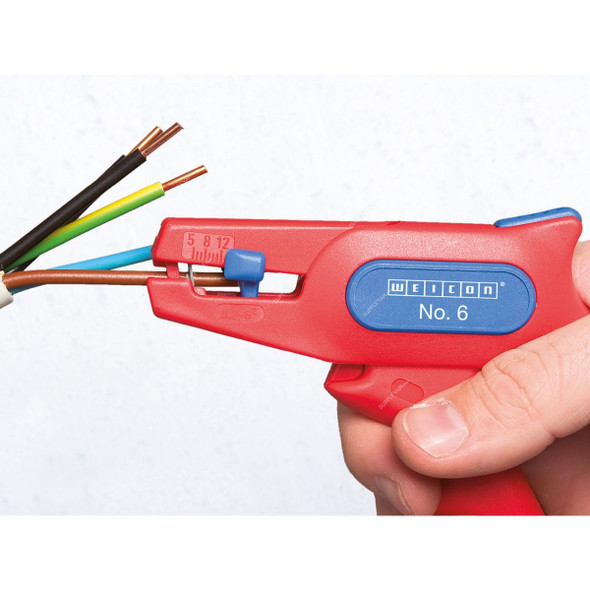 Weicon Automatic Wire Stripper, 51000006, 0.2 to 6 SQ.MM Capacity, Red