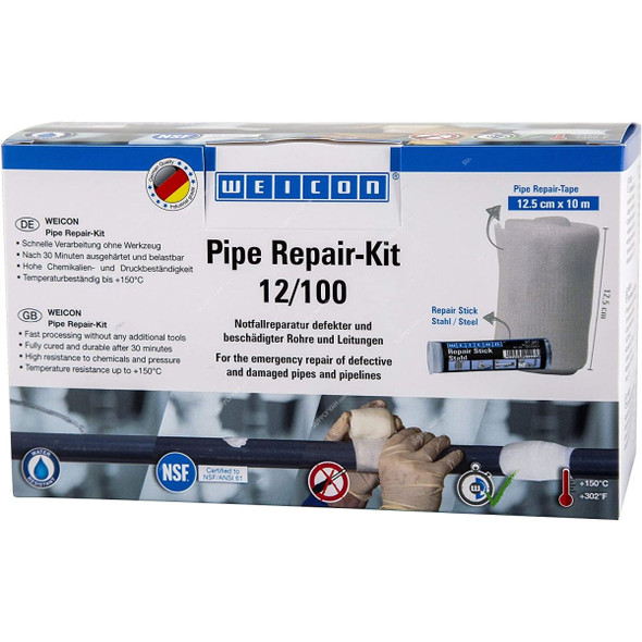 Weicon Pipe Repair Kit, 10710004, 12.5cm x 10 Mtrs