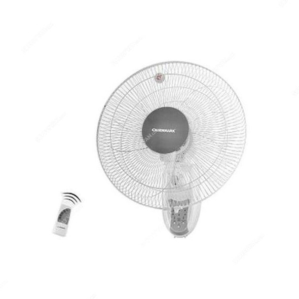 Olsenmark Wall Fan With Remote Control, OMF1702, 60W, 16 Inch, 5 Blade, White