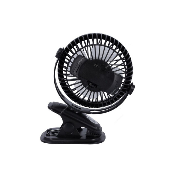 Olsenmark Rechargeable Mini Clip Fan, OMF1790, 3.7V, 1200mAh, Black