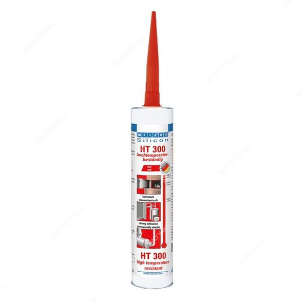 Weicon Silicone HT Sealant, 13050310, 310ml, Red