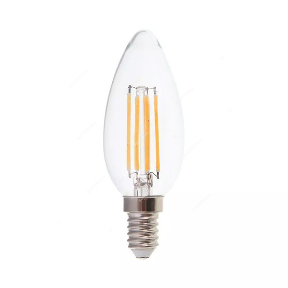 V-Tac LED Candle Bulb, VT-1818, 4W, Clear Glass Filament, 2700K, Warm White
