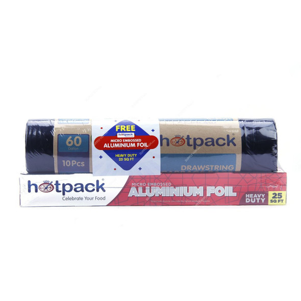 Hotpack Garbage Bag With Aluminium Foil, OPTBBR90110AF25SQQFT, 90 x 110CM, 12 Rolls/Pack