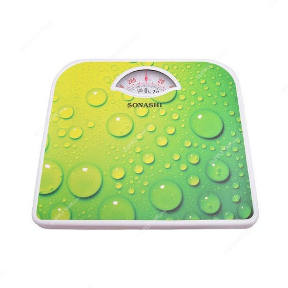 Sonashi Bathoom Scale, SSC-2212, SSC Series, 130 Kg Weight Capacity, Green