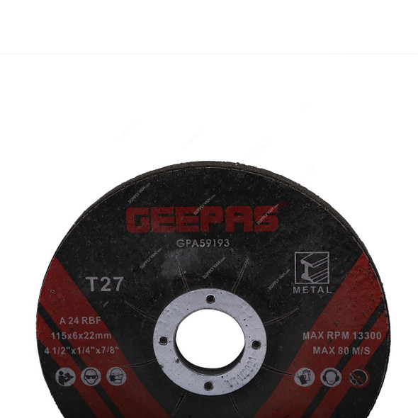 Geepas Metal Grinding Disc, GPA59193, 6 x 115MM