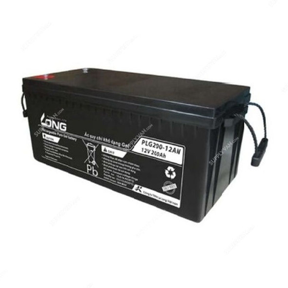 Long Rechargeable Gel Battery, PLG200-12AN, 12V, 200Ah/10 Hr