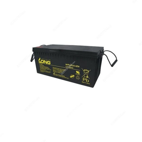 Long Rechargeable Sealed Lead Acid Battery, WPL200-12N, 12V, 200Ah/20 Hr