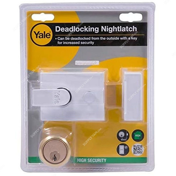 Yale Rim Dead Bolt Nightlatch, Y2D, White