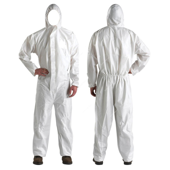 American Safety Microporous Protective Coverall, MP-1211, 60 GSM, S, White