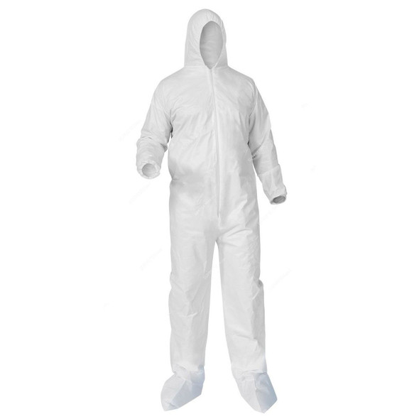 American Safety Microporous Protective Coverall, MP-1211, 60 GSM, L, White