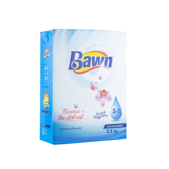Bawn 3 in 1 Concentrated Washing Powder, French Fragrance, 2.5 Kg, 6 Pcs/Carton