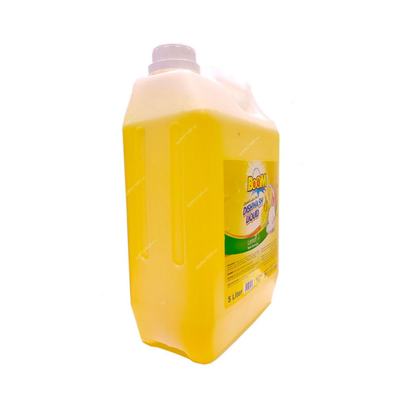 Boom Dishwash Liquid, Lemon Fragrance, 5 Ltrs, 4 Pcs/Carton