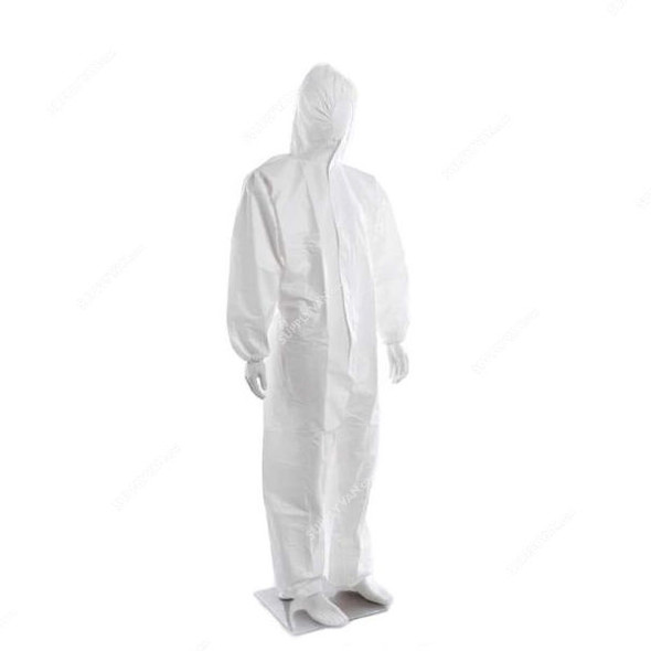 Scudo Microporous Disposable Coverall, SC-06010, Chem+, M, 55 GSM, White