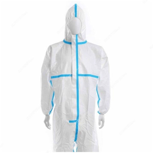 Scudo Microporous Disposable Coverall, SC-06030, Chem Pro, XL, White/Blue