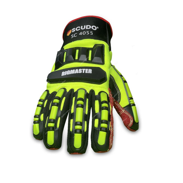 Scudo Impact Protection Gloves, SC-4055, RigMaster, TPR, M, Multicolor