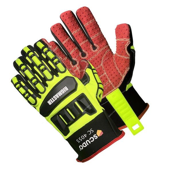 Scudo Impact Protection Gloves, SC-4055, RigMaster, TPR, M, Multicolor