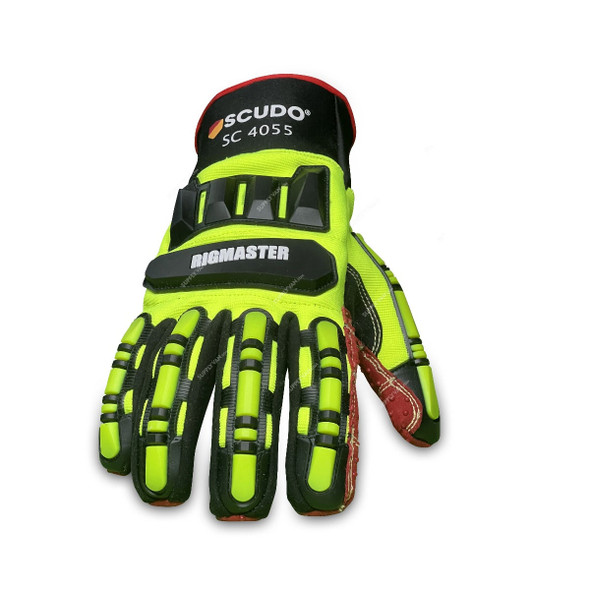 Scudo Impact Protection Gloves, SC-4055, RigMaster, TPR, L, Multicolor