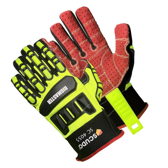 Scudo Impact Protection Gloves, SC-4055, RigMaster, TPR, L, Multicolor