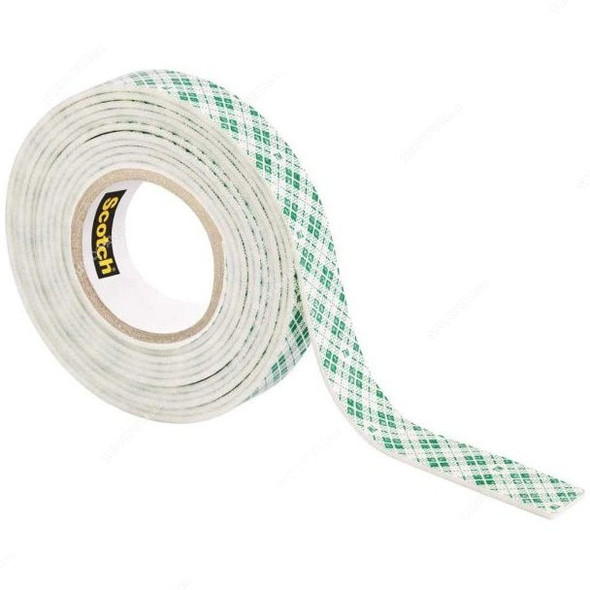 3M Indoor Double Sided Mounting Tape, 114, Scotch-Mount, 1.27 Mtrs x 25MM, White