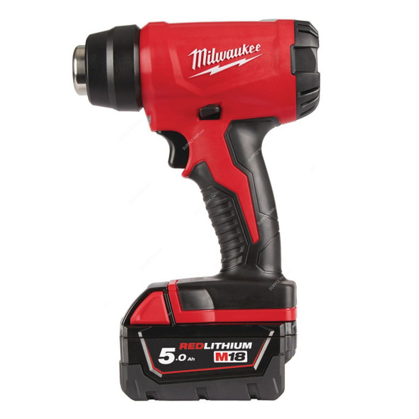 Milwaukee Cordless Heat Gun Kit, M18BHG-502C, 18V, 5 Pcs/Kit