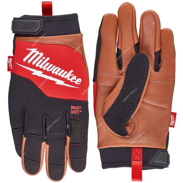 Milwaukee Hybrid Leather Gloves, 4932471913, L, Multicolor