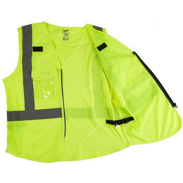 Milwaukee High-Visibility Vest, 4932471890, L/XL, Yellow
