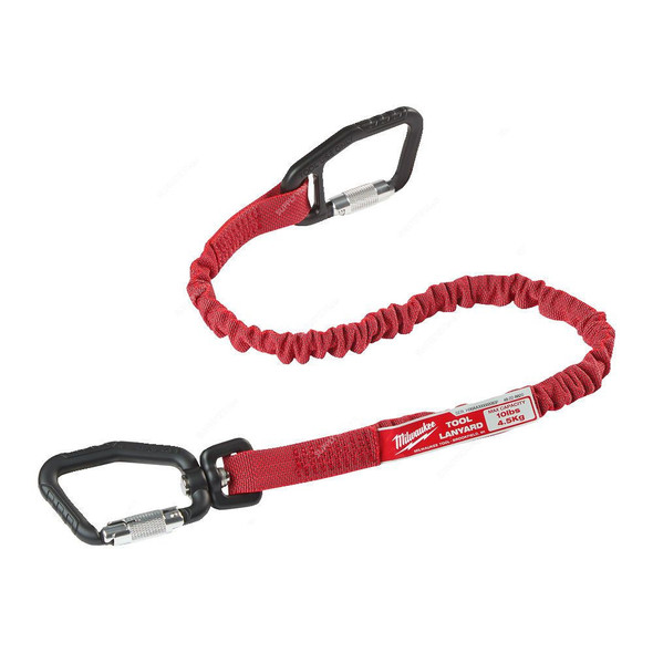 Milwaukee Quick-Connect Locking Tool Lanyard, 4932471429, 780MM, 4.5 Kg Weight Capacity, Red