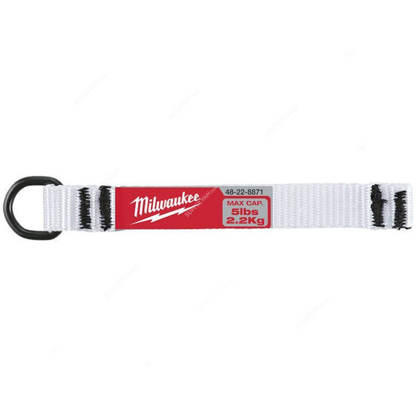 Milwaukee D-Ring Web Lanyard Attachment, 4932471431, 128MM, 2.2 Kg Weight Capacity, 5 Pcs/Pack